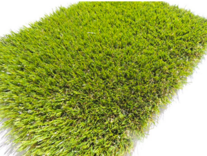 Close-up view of high-quality synthetic turf showing realistic green blades and brown thatch for a natural lawn look in Perth.